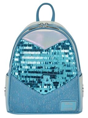 Loungefly Elsa Frozen Blue Sequin Mini Backpack NWT